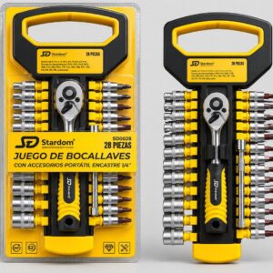 TUBO CON CRIQUET 1/4 28PC SD0028